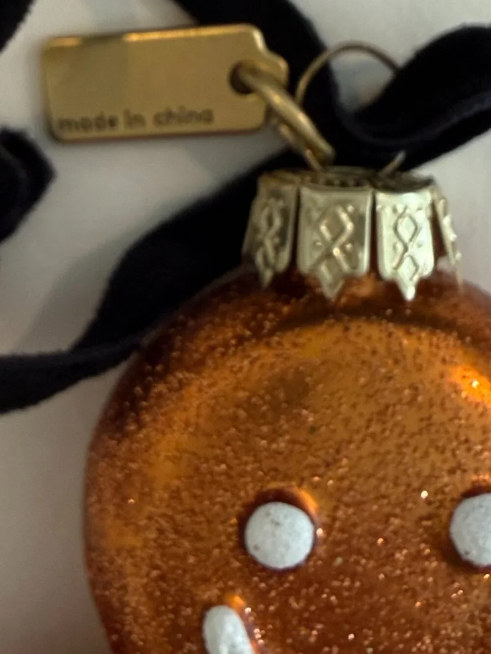 Coach Gingerbread Man Ornament , gold, w/gift box, 4 1/2